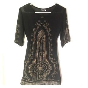 Black and gold dress